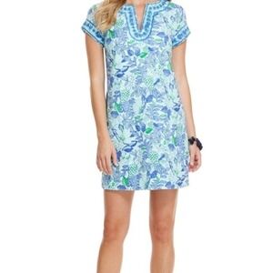 Vineyard Vines Blue & Green Floral Tunic Dress